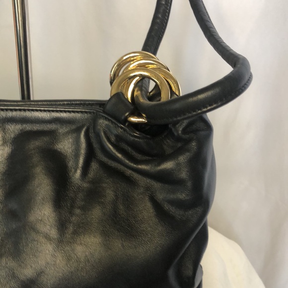 ATALLA dark blue genuine leather vintage shoulder handbag. - Picture 3 of 12